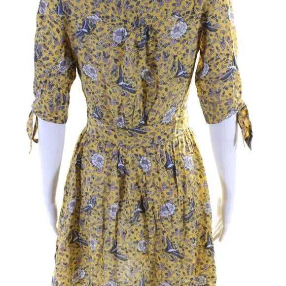 New With Tags Women's Auguste Yellow V-Neck Valentina Mini Dress Size 6 - Picture 6 of 6